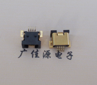 上海MINI USB贴片式 双防呆迷你 有柱4p母座外壳镀金