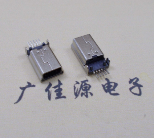 上海MINI USB公头 5pin端子贴板带柱 10.7mm体长
