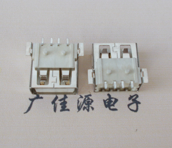 上海USB AF方形脚 贴片母座 1.0/1.2柱子直边接口