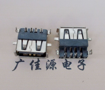 上海AF USB母座90度 DIP沉板3.9/4.9 耐高温有卷边