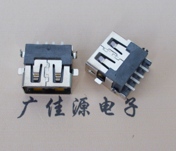 上海 USB母座 贴片沉板3.5/4.9 直口/卷口铜壳/铁壳