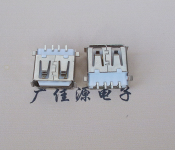 上海USB母座 AF沉板1.9引脚4P贴片白胶芯卷边