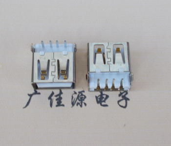 上海USB母座接口 AF90度沉板1.9引脚4P插件白胶芯直边