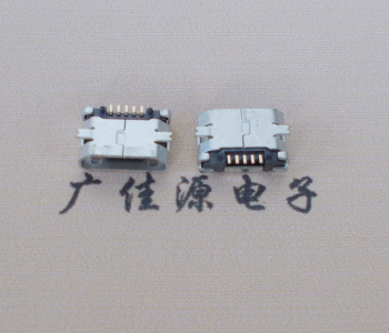 上海Micro USB平口全贴板 鱼叉脚5.0长带定位柱加焊盘