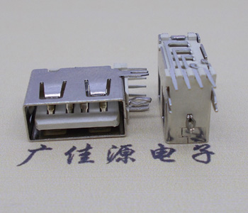 上海USB AF侧插4p母座 白胶芯鱼叉O型脚平口