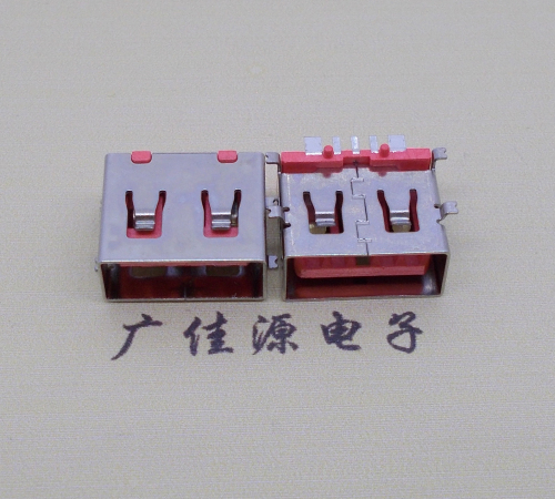 上海全贴片USB AF 5P大电流母座,接地线功能胶芯6.5MM