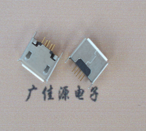 上海Micro usb立插180度 5p针加长2.0mm卷边雾锡