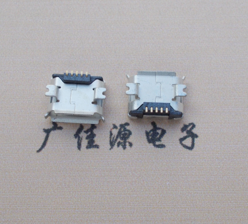 上海Micro USB 5PIN接口,B型垫高0.9mm鱼叉脚贴片雾锡卷边