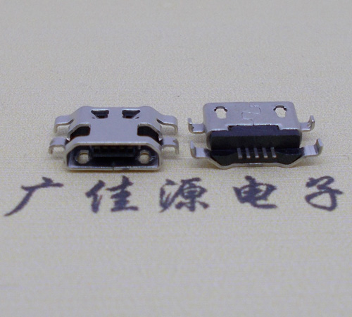 上海micro usb5p连接器 反向沉板1.6mm四脚插平口