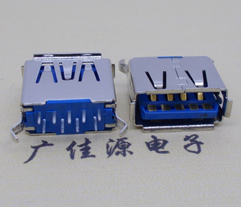 上海USB3.0连接器接口.弯脚180度插座11.5直插卷边