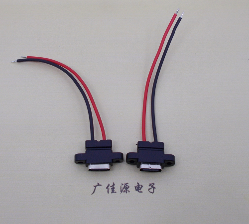 上海简易type c2p防水母座带螺丝孔焊线式带线